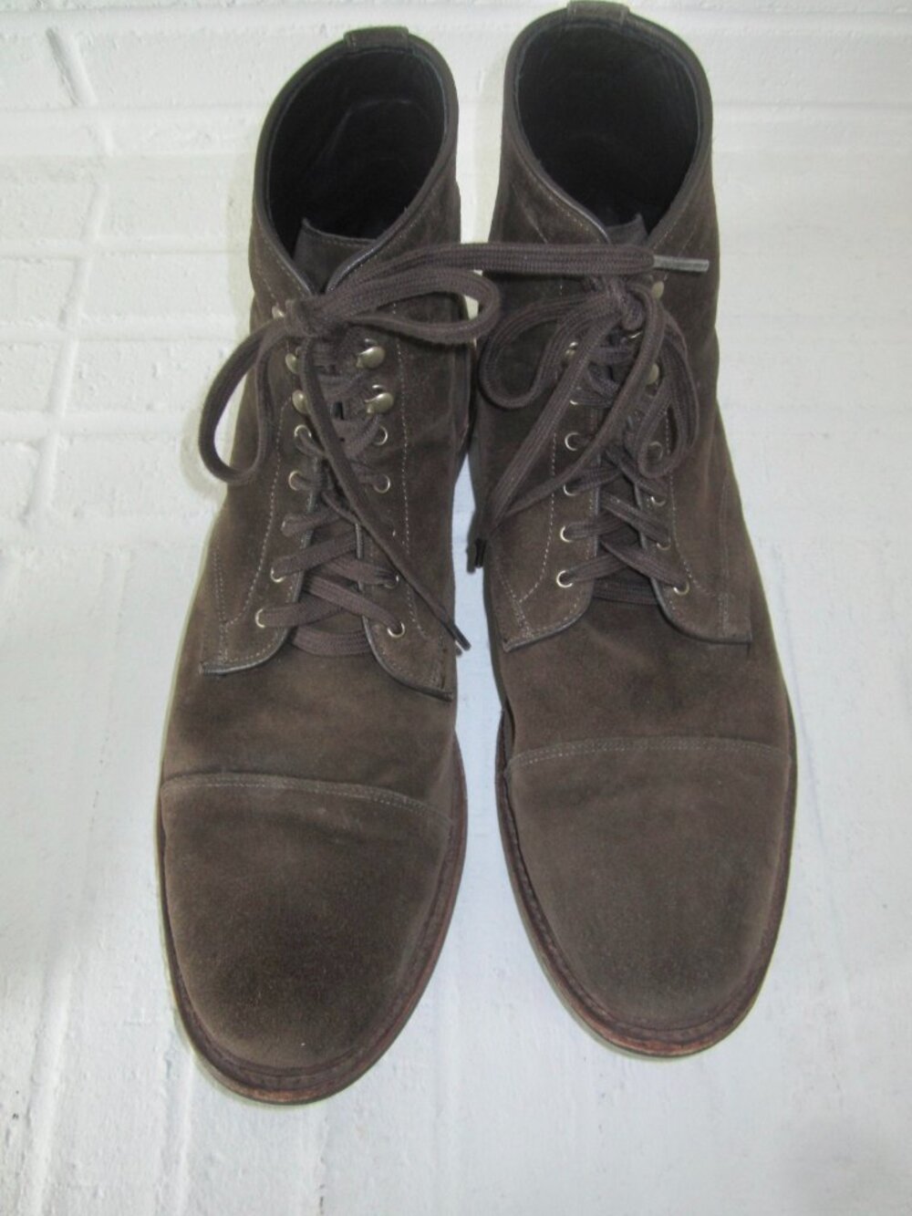 ALLEN EDMONDS LANDON 5940 Suede Cap Toe Boots Men's 14 D